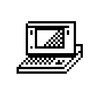 Cute 68K Mac Specs in pixelated B&W